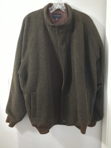 Vintage Peruvian Perfection Chocolate Brown Alpaca Full-Zip Jacket - Size XL