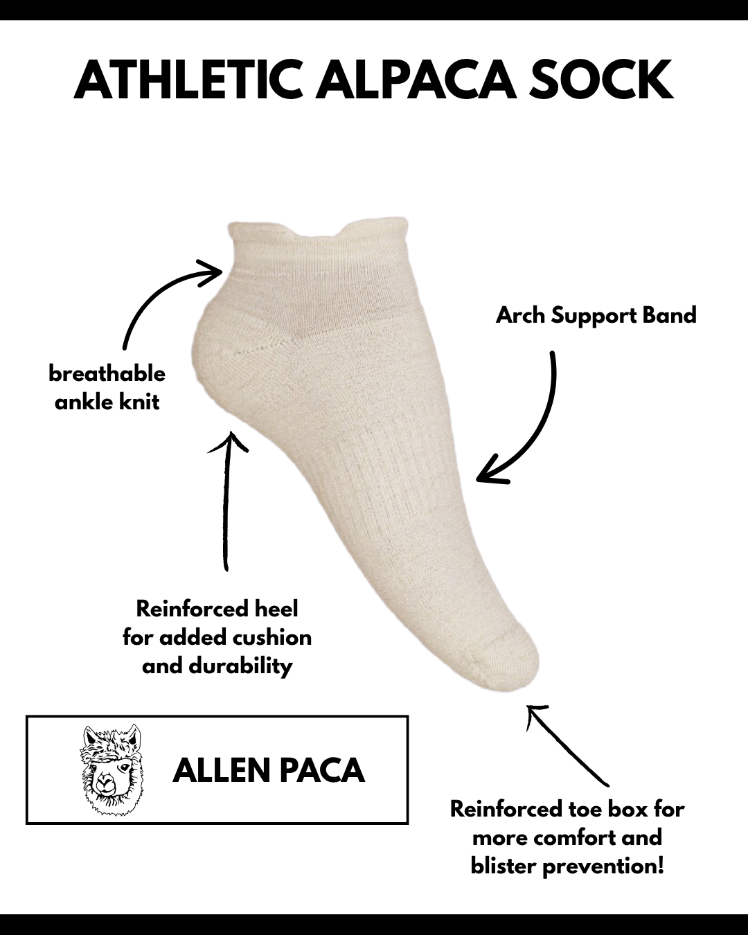 Athletic Alpaca Sock - Cream