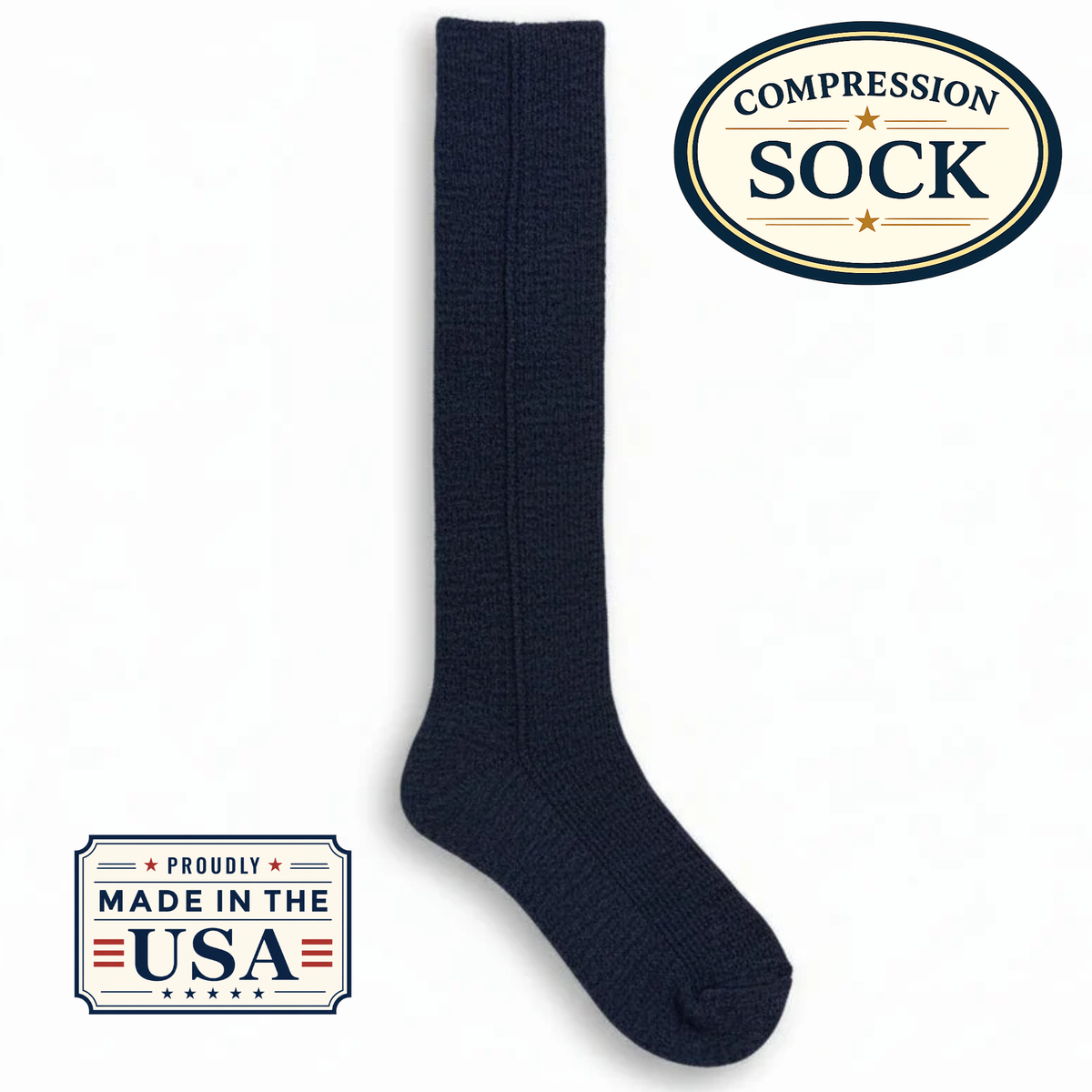 Allen Paca Alpaca Compression Sock worn on foot for fit reference
