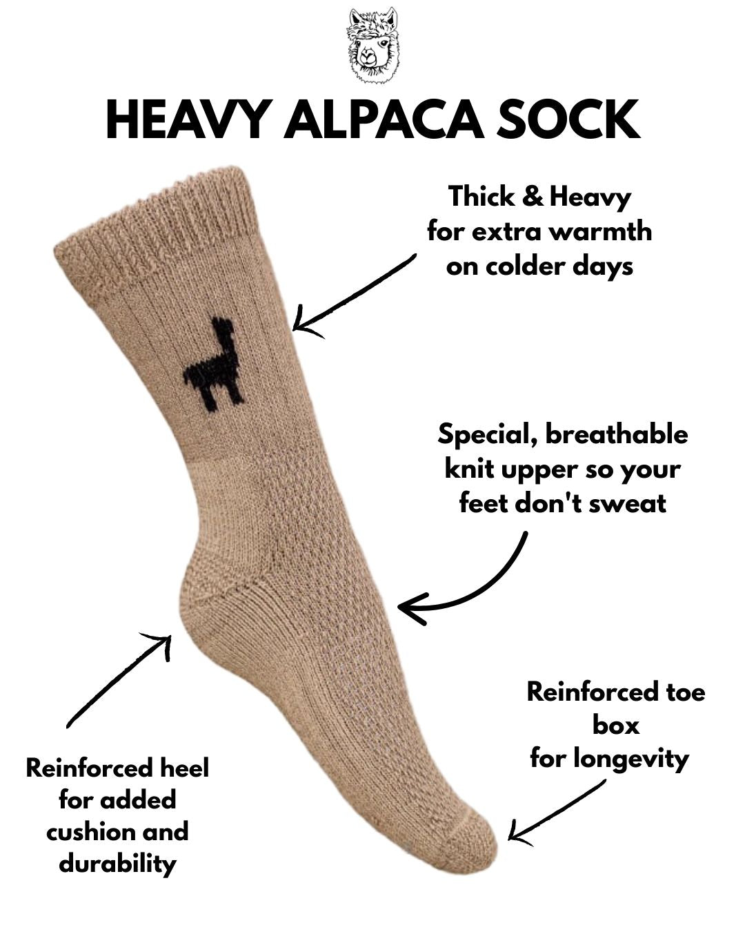 Heavy Alpaca Sock - Tan