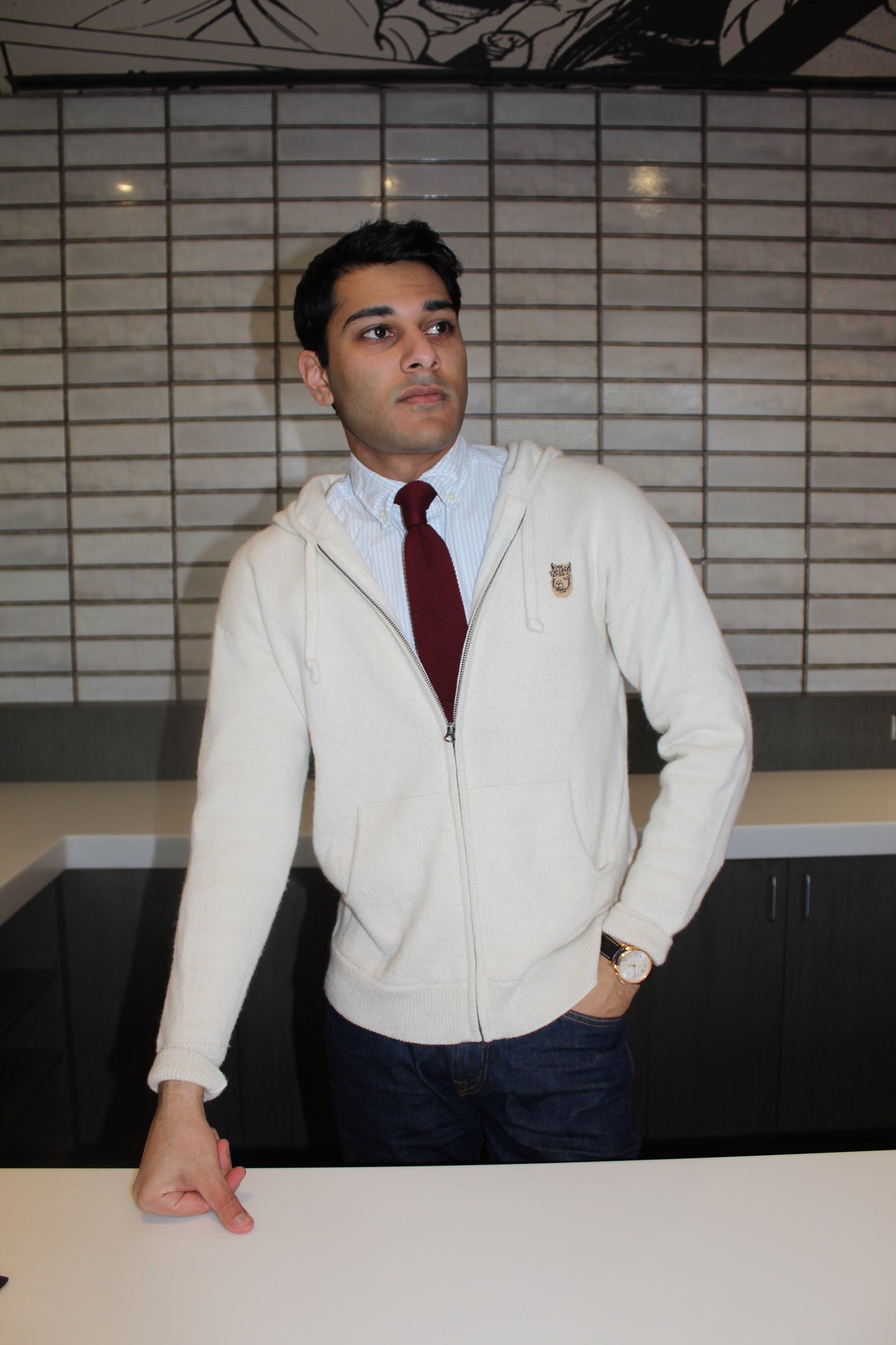 The Cream Zip-Up Hoodie