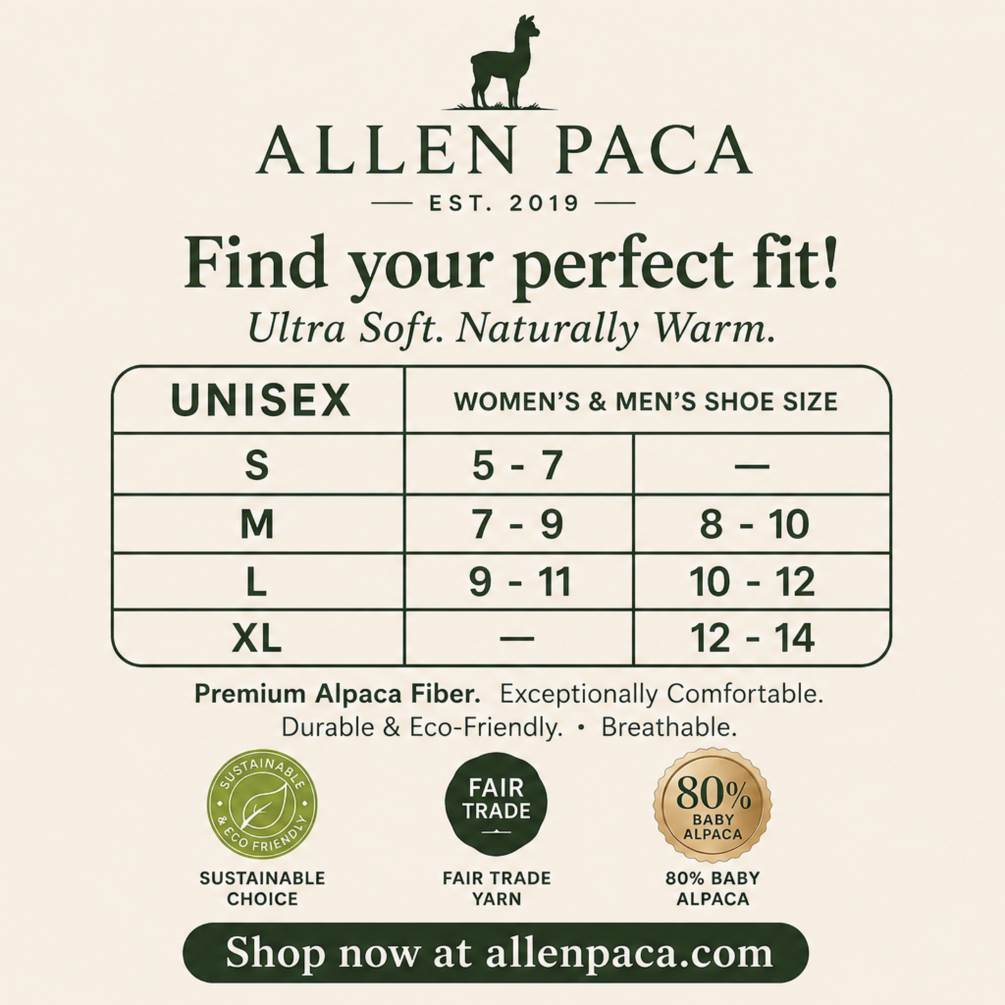 Allen Paca Alpaca Compression Sock feature graphic highlighting gentle support