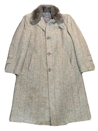 Vintage Alpaca Pile Tweed Trench XL