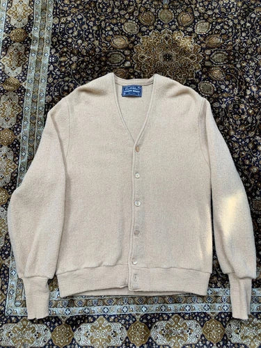 Vintage Alpaca Golf Cardigan - Cream