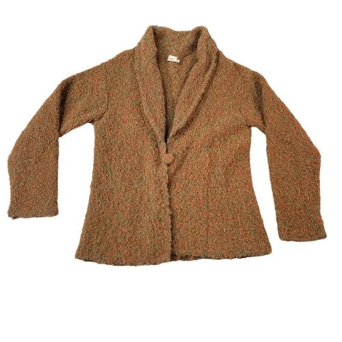 Vintage Alpaca Handmade Boucle Sweater - Orange